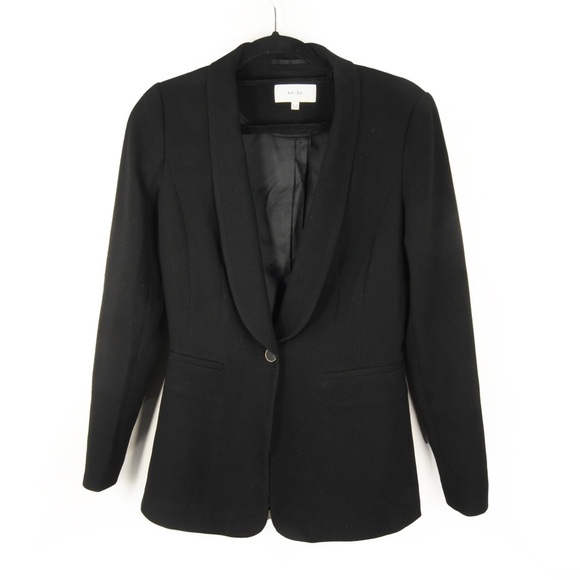 Reiss London Reed Black Classic One Button Up Blazer Jacket - Picture 1 of 3